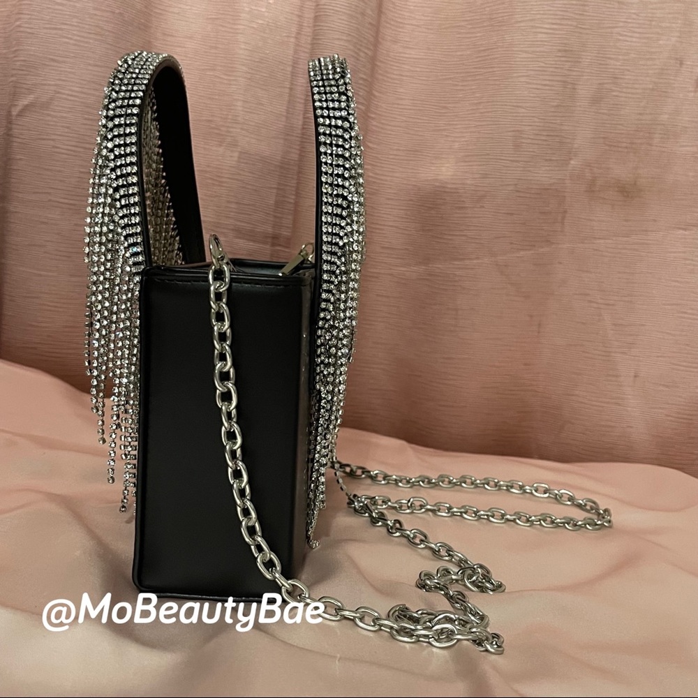 Black Crystal Rhinestone Handbag - Picture 6 of 9